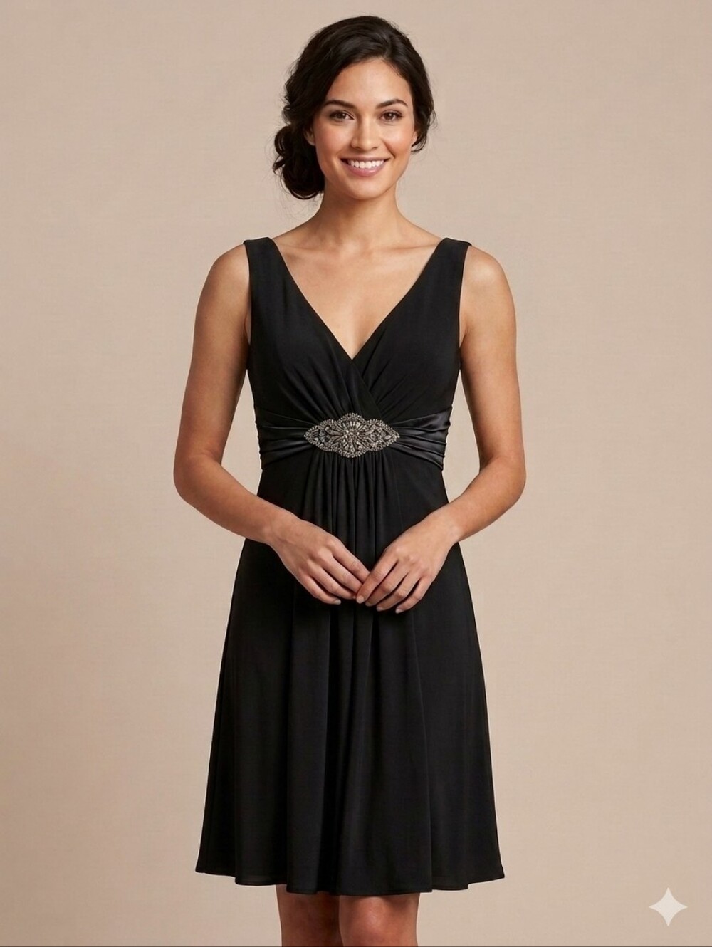 NWT Jones New York Black Beaded Dress 12 evening cocktail